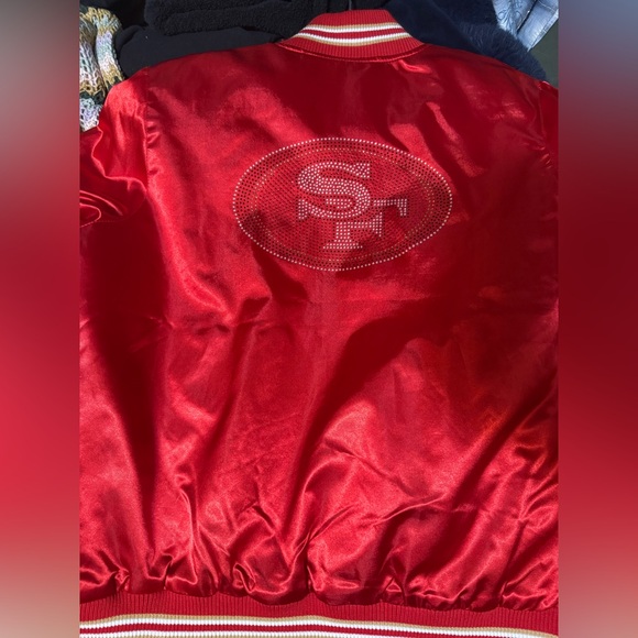 Women’s 49er STARTER Red Satin Jacket - Picture 5 of 6
